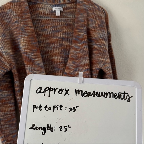 NINE WEST Oversized Wrap Sweater Small Belted Knit Coastal Boho Chic Eclectic - Picture 14 of 16